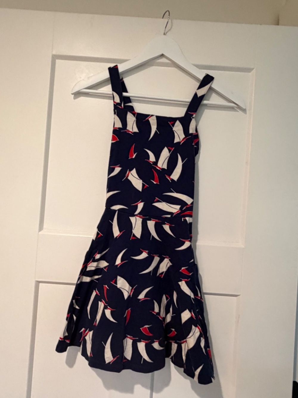POLO RALPH LAUREN GIRLS RED WHITE BLUE SUN DRESS BOATS LARGE L 12